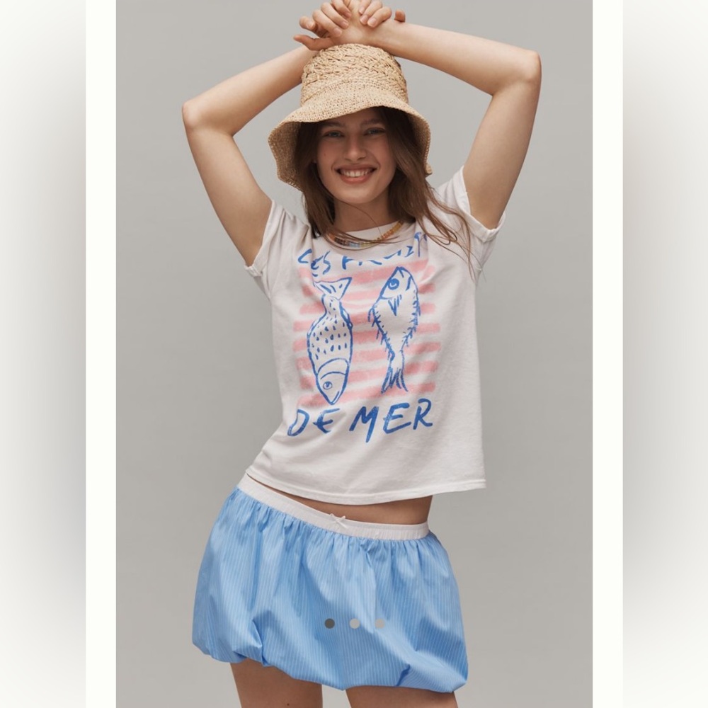Anthropologie Les Fruits De Mer Tee with Sardine Graphic NWT